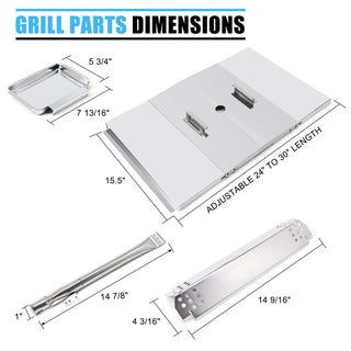 Nexgrill 720-0830H Grill Parts Kit Burners Heat Plates Igniters Drip Pan