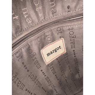Margot New York Black Genuine Leather Crossbody Bag Double Zip Silver Hardware