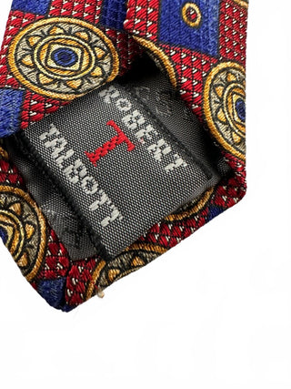 Robert Talbott Best of Class Men's Silk Tie Red Blue Geometric Pattern