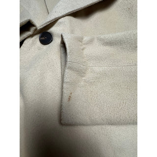 Fashion Nova Men Camel Tan Hooded Overcoat Gray Hoodie Layer Size L
