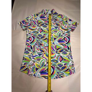 IBKUL Womens Small Golf Tennis Outfit Set Quarter Zip Top Ruffle Skort Colorful