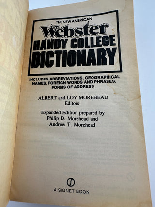 The New American Webster Handy College Dictionary (1981) - Vintage
