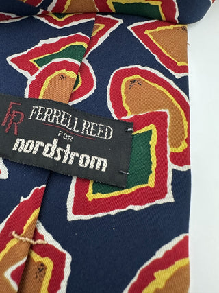 Vintage Ferrell Reed for Nordstrom Silk Abstract Geometric Necktie USA 56"