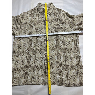 Tasso Elba Island Men's Large Silk Linen Short Sleeve Button
