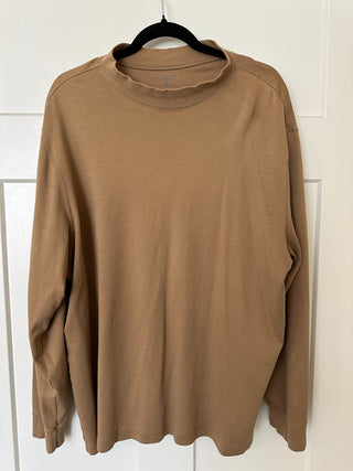 Roundtree & Yorke Men's XL Long Sleeve Cotton Shirt Tan Crew
