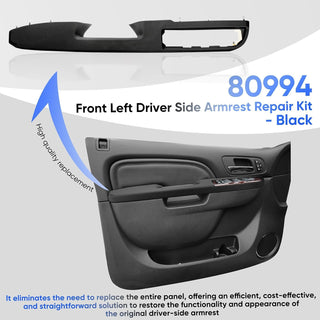 80994 Driver Armrest Repair Kit Chevy Silverado Tahoe GMC Sierra Yukon Black