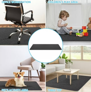 55"x35" Office Chair Mat for Hardwood Floors Non Slip Floor Protector Dark Gray