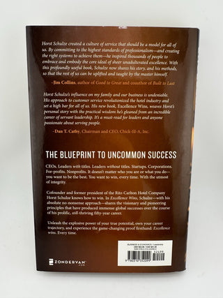 Excellence Wins by Horst Schulze SIGNED Hardcover Business Leadership Book
