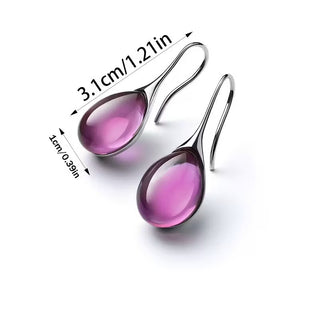 8pcs Water Drop Resin Earrings in 4 Vibrant Colors