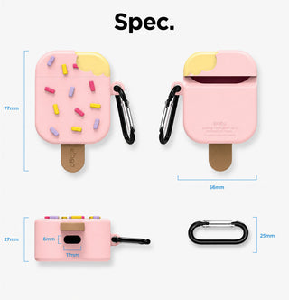 2-Pack elago Ice Cream AirPods Case Gen 1 2 Cover Shockproof Silicone w Keychain