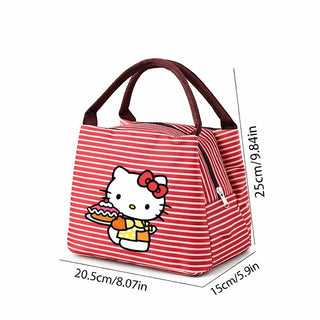 Hello Kitty Insulated Lunch Bag with Handle - Striped Design