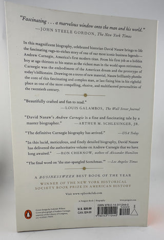 Andrew Carnegie Biography David Nasaw Penguin Paperback Bestseller