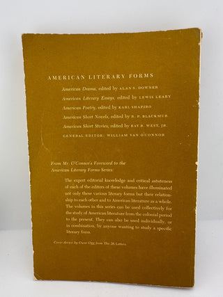 American Drama Alan S Downer Vintage Paperback Plays Anthology O’Neill