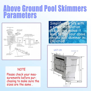 Universal Above Ground Pool Skimmer Kit with Basket and Fittings