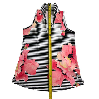 Jofit Women's S Golf Outfit Floral Striped Sleeveless Polo Coral Skort Set