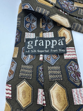 Grappa Italian Silk Tie with Geometric Pattern