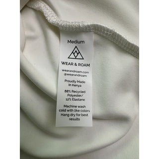 Wear & Roam Womens Medium White Ruched Draped Sleeveless Travel Top