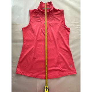 Jofit Women's Sleeveless Golf Polo 1/4 Zip Pink Performance Top Large