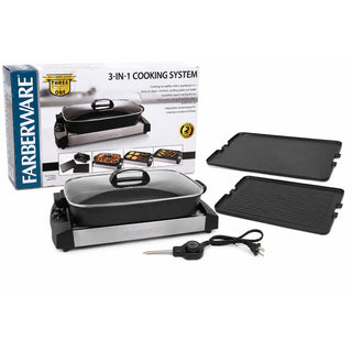 Farberware 3-in-1 Cooking System 511691 Electric Skillet Grill Griddle 1500W
