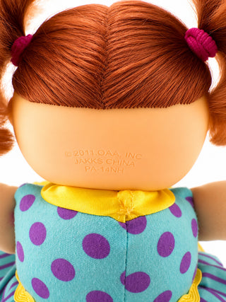 Cabbage Patch Kids 2011 Red Hair Green Eyes Plush Doll with Polka Dot Dress