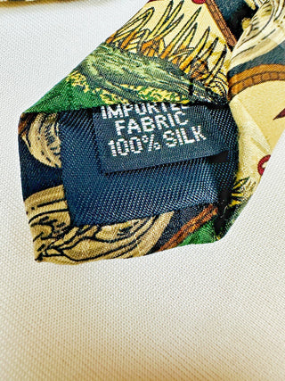 Tabasco Hot Sauce Silk Tie Vintage Novelty Black Gold Mens