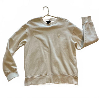 H&M Relaxed Fit Cream Crew Neck Sweatshirt Size Small