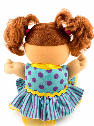 Cabbage Patch Kids 2011 Red Hair Green Eyes Plush Doll with Polka Dot Dress