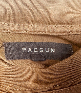 PacSun Brown Graphic T-Shirt with Orange PS and Clover 80