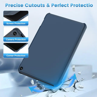 SANROEIT Case for Amazon Fire HD 8 & HD 8 Plus 2024/2022/2020 Auto Wake Navy