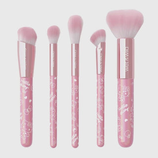 Wet n Wild Hello Kitty 50th Anniversary 5-Piece Makeup Brush Set with Makeup