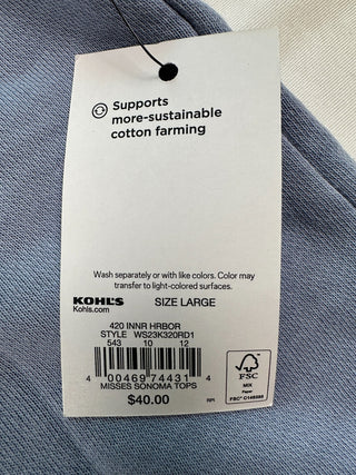 Sonoma Light Blue Hooded Sweatshirt with Chest Pocket Size L