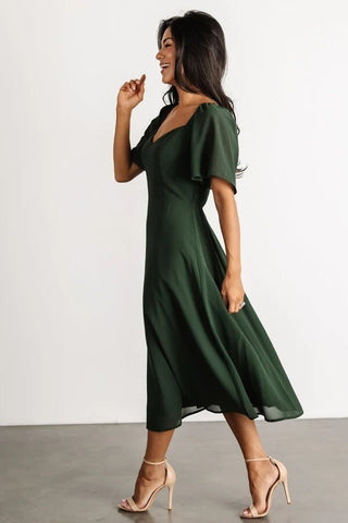 Baltic Born Colette Sweetheart Midi Dress Evergreen Size M Medium Wedding