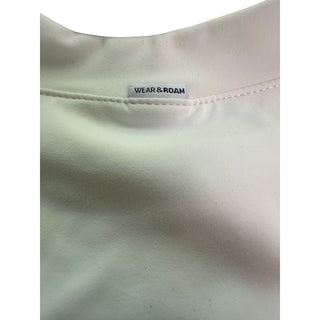 Wear & Roam Womens Medium White Ruched Draped Sleeveless Travel Top