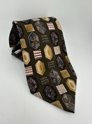 Grappa Italian Silk Tie with Geometric Pattern