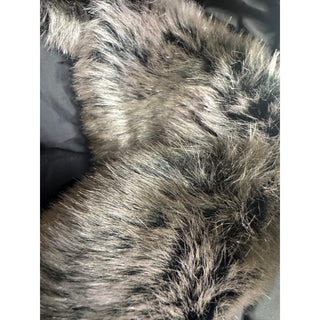 London Fog Womens Small Black Down Puffer Coat Faux Fur Hood Winter Jacket