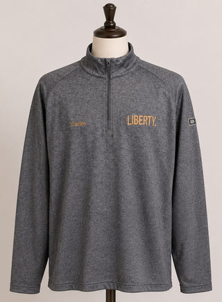 OGIO Men’s XL Gray 1/4 Zip Pullover Liberty Logo Performance Fleece