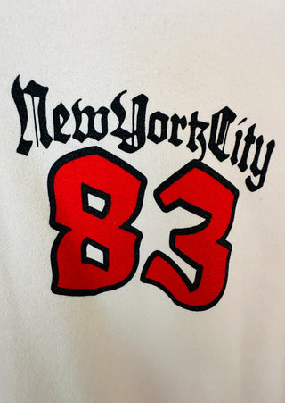 Beige New York City 83 Graphic Hoodie Sweatshirt