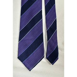 Tasso Elba Men's Purple Stripe Self Tied Classic 100% Silk Tie 58"