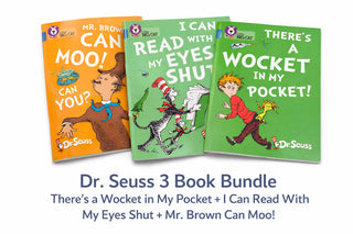 Dr. Seuss 3 Book Set Softcover – Wocket, Eyes Shut, Mr Brown Can Moo – Beginner