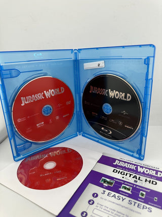 Jurassic World Blu-ray DVD Digital 3 Disc Set Chris Pratt w/ Case