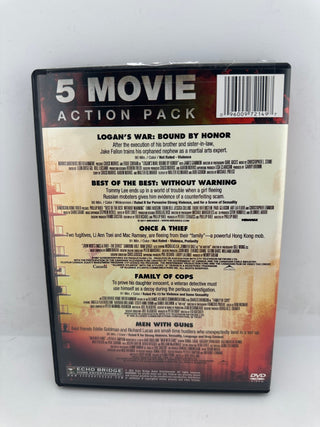 5 Movie Action Pack DVD Logan’s War Once a Thief Family of Cops Guns