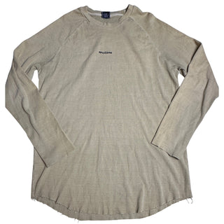RAWGEAR Men’s Large Beige Ribbed Long Sleeve Shirt Raw Hem Gym Athletic