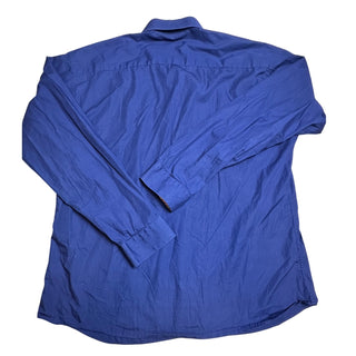 Jared Lang Men’s 17.5 Blue Long Sleeve Dress Shirt Contrast Cuffs