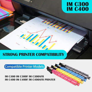 IM C300 IM C400 Toner 842378 842379 842380 842381 CMYK 4-Pack Compatible