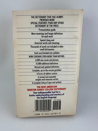 The New American Webster Handy College Dictionary (1981) - Vintage