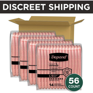 Depend Night Defense Women’s Incontinence Underwear Large 56 Ct Overnight