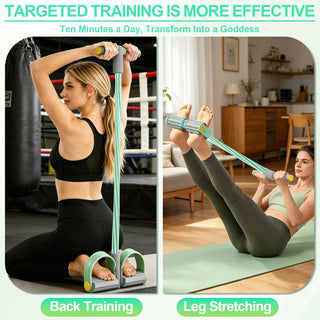 FateFan 6-Tube Pedal Resistance Band Full Body Exercise Workout Puller