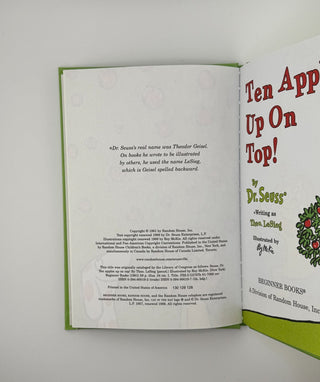 📚🍎 Ten Apples Up On Top! by Dr. Seuss – Hardcover Beginner Book 🍏🐯🐶