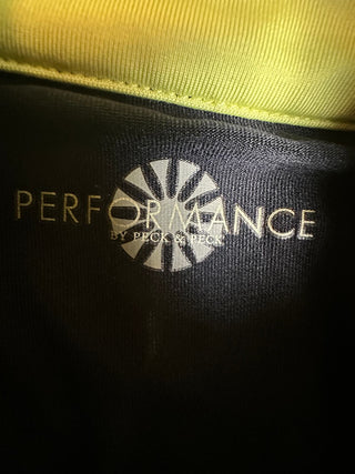 Peck & Peck Performance Black and Neon Yellow Zip-Up Jacket,