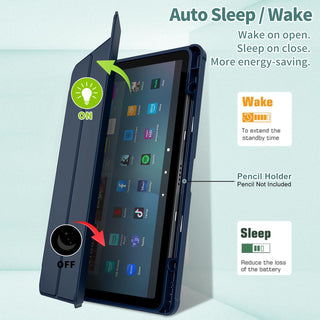Amazon Fire Max 11 Case 13th Gen 2023 Trifold Stand Auto Wake Sleep Navy Blue